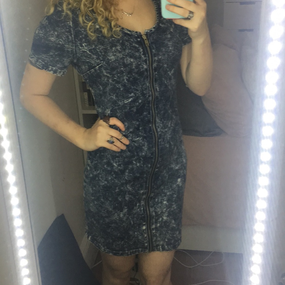Denim Zip-Up Dress